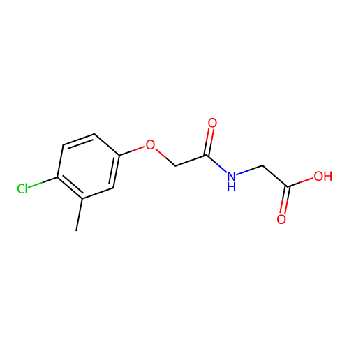 (2-(4-Chloro-3-methylphenoxy)acetyl)glycine structure