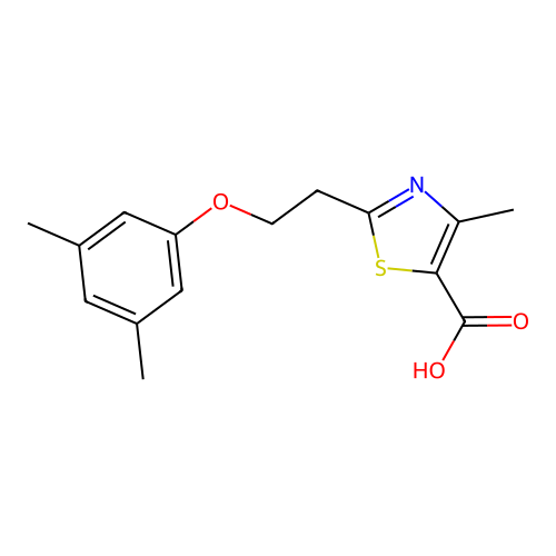 2-[2-(3,5-dimethylphenoxy)ethyl]-4-methyl-1,3-thiazole-5-carboxylic Acid structure