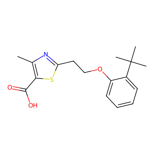2-[2-(2-Tert-butylphenoxy)ethyl]-4-methyl-1,3-thiazole-5-carboxylic acid structure