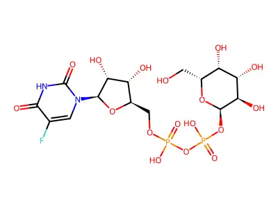 5-氟尿苷5'-二磷酸半乳糖 structure