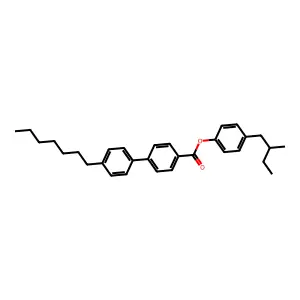 [1,1'-Biphenyl]-4-carboxylic acid, 4'-heptyl-, 4-(2-methylbutyl)phenyl ester structure