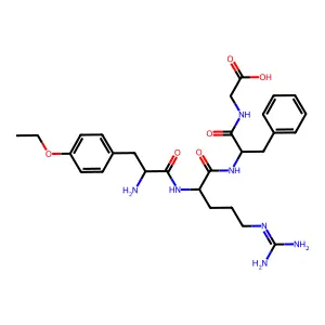 Ethyltyrosyl-arginyl-phenylalanyl-glycine ethyl ester structure