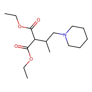 Malonic acid, ethyl(piperidinomethyl)-, diethyl ester structure