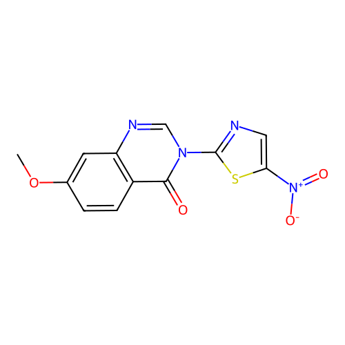 7-Methoxy-3-(5-nitro-2-thiazolyl)-4(3H)-quinazolinone structure