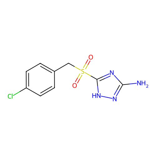 3-[(4-chlorobenzyl)sulfonyl]-1H-1,2,4-triazol-5-amine structure