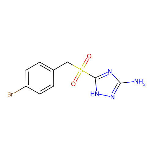3-[(4-bromobenzyl)sulfonyl]-1H-1,2,4-triazol-5-amine structure