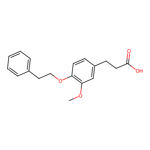 Benzenepropanoic acid, 3-methoxy-4-(2-phenylethoxy)- structure