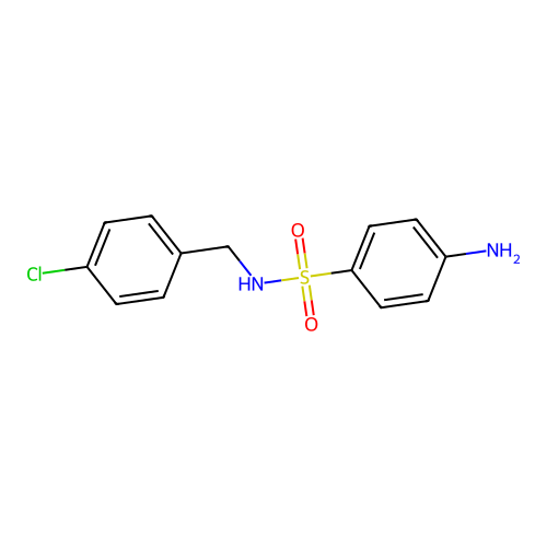 4-amino-N-((4-chlorophenyl)methyl)benzene-1-sulfonamide structure