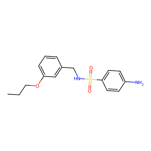 4-amino-N-[(3-propoxyphenyl)methyl]benzene-1-sulfonamide structure