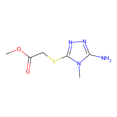 methyl 2-[(5-amino-4-methyl-4H-1,2,4-triazol-3-yl)sulfanyl]acetate structure