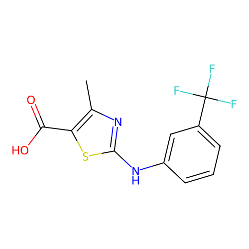 4-Methyl-2-[3-(trifluoromethyl)anilino]-1,3-thiazole-5-carboxylic acid structure