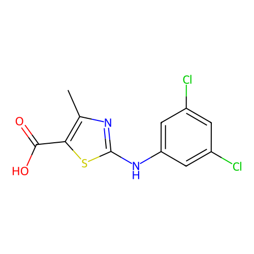 2-((3,5-Dichlorophenyl)amino)-4-methyl-1,3-thiazole-5-carboxylic acid structure