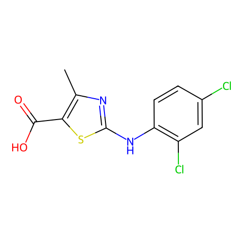 2-((2,4-Dichlorophenyl)amino)-4-methyl-1,3-thiazole-5-carboxylic acid structure