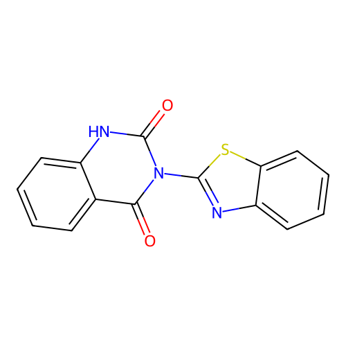 3-(benzothiazolyl)-1H-quinazoline-2,4-dione structure
