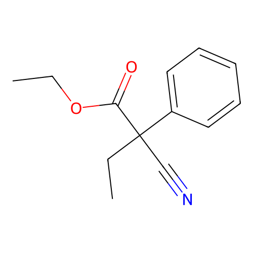 Ethyl alpha-cyano-alpha-ethylbenzeneacetate structure