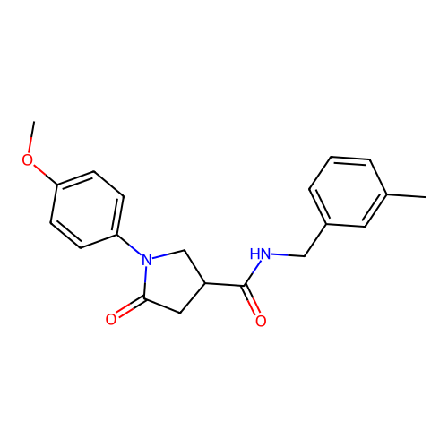 1-(4-Methoxy-phenyl)-5-oxo-pyrrolidine-3-carboxylic acid 3-methyl-benzylamide structure