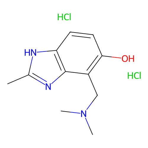 2-Methyl-4-(dimethylaminomethyl)-5-hydroxybenzimidazole Dihydrochloride structure