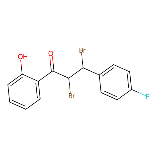 2,3-Dibromo-3-(4-fluorophenyl)-1-(2-hydroxyphenyl)propan-1-one structure