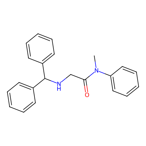 2-(benzhydrylamino)-N-methyl-N-phenylacetamide structure