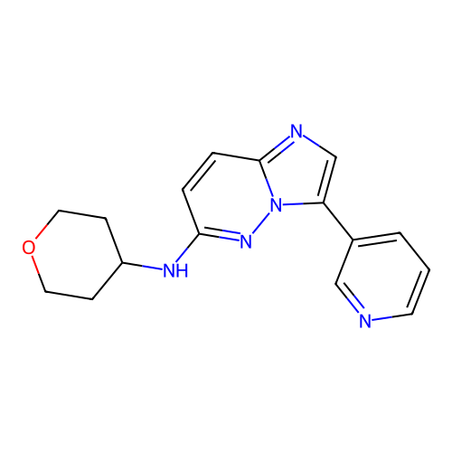 N-(oxan-4-yl)-3-(pyridin-3-yl)imidazo[1,2-b]pyridazin-6-amine structure