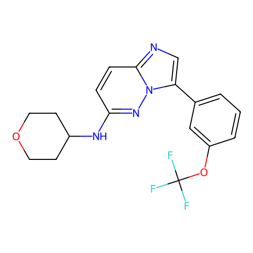 N-(oxan-4-yl)-3-[3-(trifluoromethoxy)phenyl]imidazo[1,2-b]pyridazin-6-amine structure