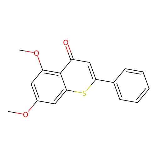 5,7-Dimethoxy-2-phenyl-4H-1-benzothiopyran-4-one structure