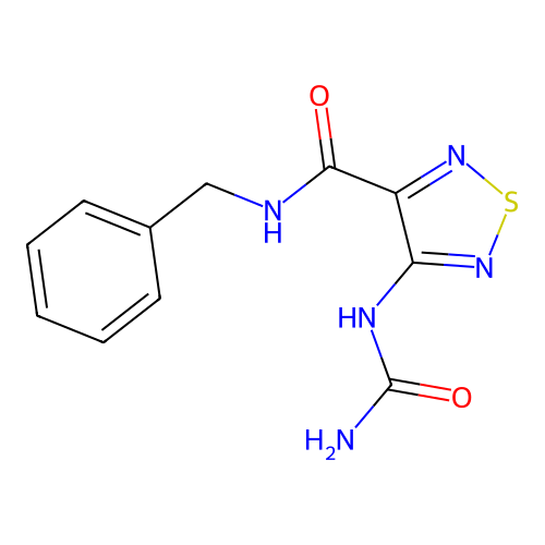 N-benzyl-4-(carbamoylamino)-1,2,5-thiadiazole-3-carboxamide structure