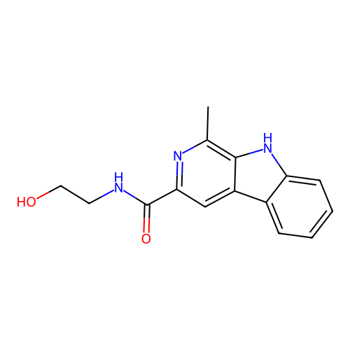 N-(2-hydroxyethyl)-1-methyl-9H-pyrido[3,4-b]indole-3-carboxamide structure