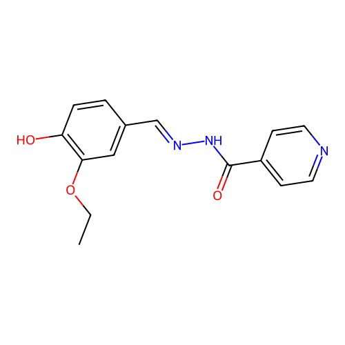N-[(3-ethoxy-4-hydroxyphenyl)methylideneamino]pyridine-4-carboxamide structure