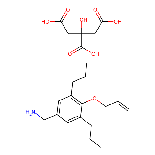 4-Allyloxy-3,5-dipropylbenzylamine citrate structure