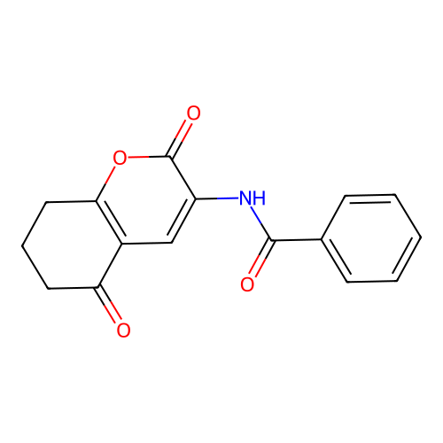 Benzamide, N-(5,6,7,8-tetrahydro-2,5-dioxo-2H-1-benzopyran-3-yl)- structure