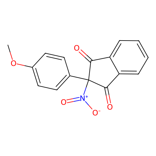 2-(4-methoxyphenyl)-2-nitro-1H-indene-1,3(2H)-dione structure