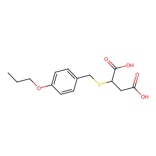 2-[(4-Propoxybenzyl)sulfanyl]butanedioic acid structure