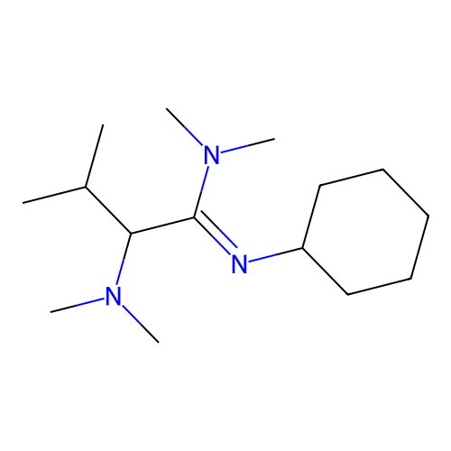 N'-cyclohexyl-2-(dimethylamino)-N,N,3-trimethylbutanimidamide structure