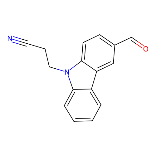 3-(3-formyl-9H-carbazol-9-yl)propanenitrile structure