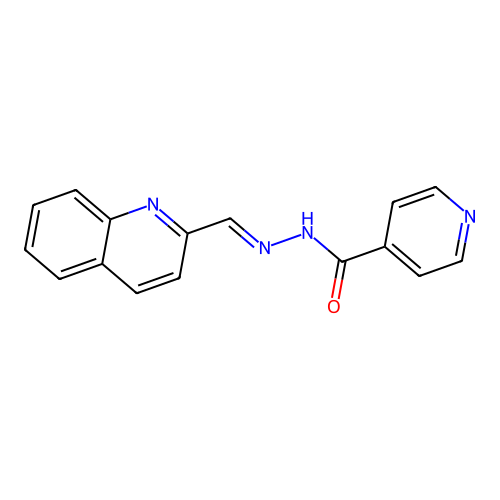 N-[(Quinolin-2-yl)methylidene]pyridine-4-carbohydrazonic acid structure