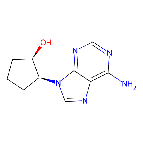 Cis-2-(6-amino-9H-purin-9-yl)cyclopentanol structure