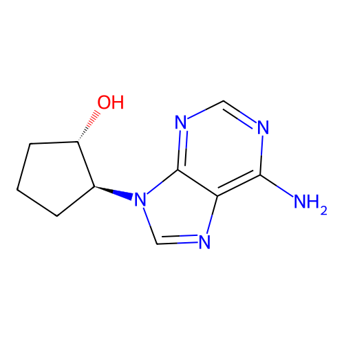 trans-(1S,2S)-2-(6-aminopurin-9-yl)cyclopentan-1-ol structure
