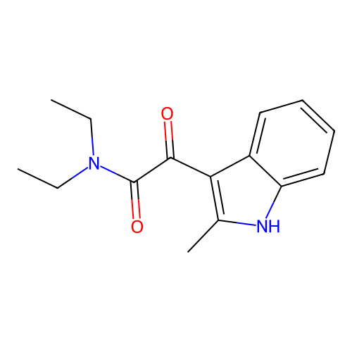 N,N-diethyl-2-(2-methyl-1H-indol-3-yl)-2-oxoacetamide structure