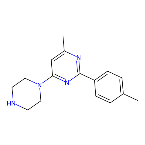 4-Methyl-2-(4-methylphenyl)-6-(1-piperazinyl)pyrimidine structure