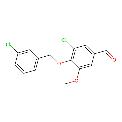 3-Chloro-4-[(3-chlorobenzyl)oxy]-5-methoxybenzaldehyde structure
