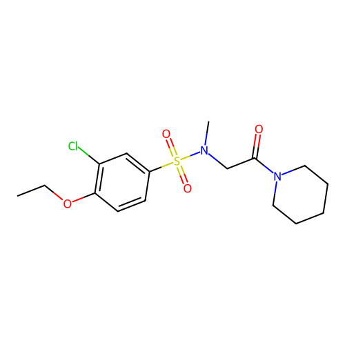 3-chloro-4-ethoxy-N-methyl-N-(2-oxo-2-piperidin-1-ylethyl)benzenesulfonamide structure