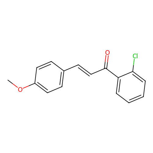 (E)-1-(2-chlorophenyl)-3-(4-methoxyphenyl)prop-2-en-1-one structure