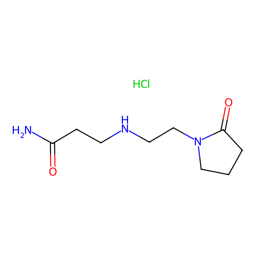 Propanamide, 3-((2-(2-oxo-1-pyrrolidinyl)ethyl)amino)-, monohydrochloride structure