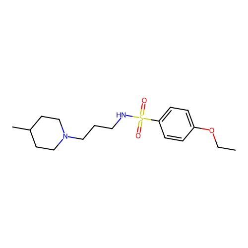 4-ethoxy-N-[3-(4-methylpiperidin-1-yl)propyl]benzenesulfonamide structure