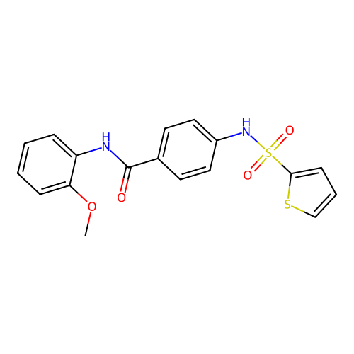 N-(2-methoxyphenyl)-4-(thiophen-2-ylsulfonylamino)benzamide structure