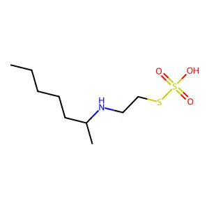 Ethanethiol, 2-(2-heptyl)amino-hydrogen sulfate (ester) structure