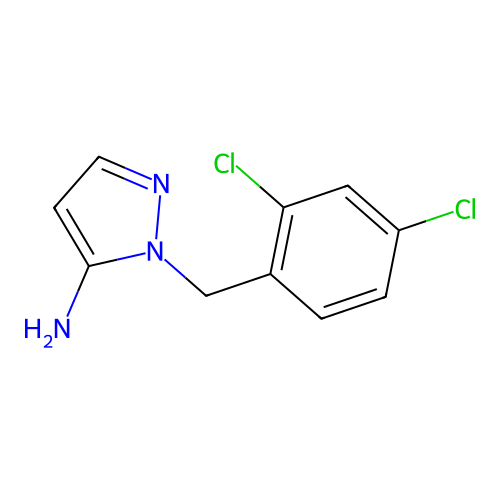 1-[(2,4-dichlorophenyl)methyl]-1H-pyrazol-5-amine structure