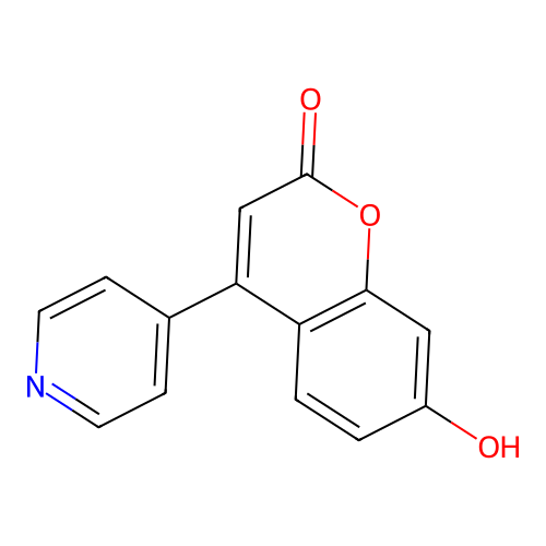 7-Hydroxy-4-(4-pyridyl)coumarin structure
