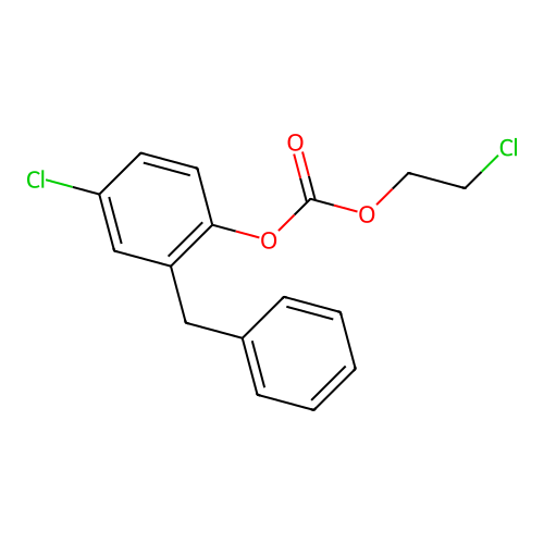 (2-Benzyl-4-chlorophenyl) 2-chloroethyl carbonate structure
